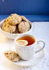 Cup of tea with lemon