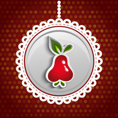 Red Pear, Abstract  Vector Illustration