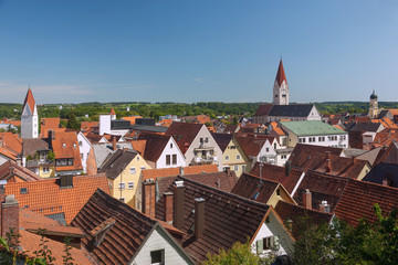 Allgäu, Kaufbeuren, Stadtpanorama von St. Blasius mit Stadtpfar