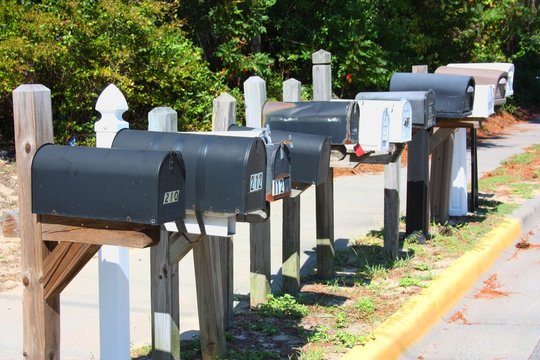 Row of American Mailboxes