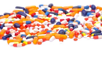 Pills isolated on white background