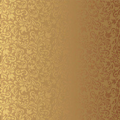 Seamless background of gold color in the style of baroque
