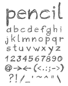 Hand drawn alphabet set.