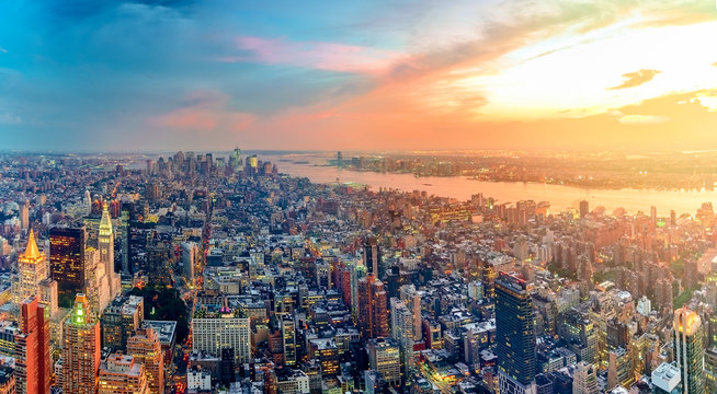 Colorful Sunset in New York