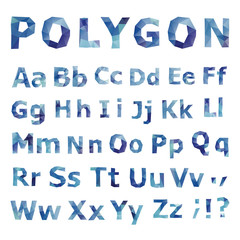 Naklejka premium Alphabet. Polygonal font set.