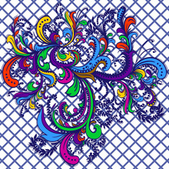 Flower ornament. Abstract background.