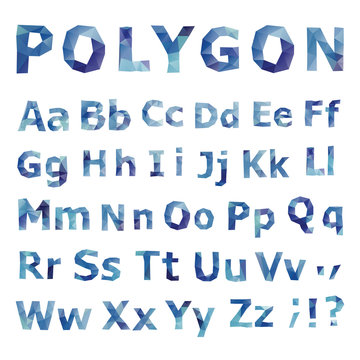 Alphabet. Polygonal font set.