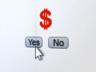 Currency concept: Dollar on digital computer screen