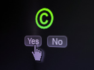 Law concept: Copyright on digital computer screen
