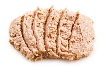 Pork pate isolated on white background