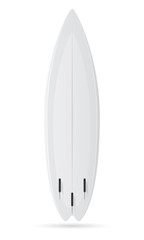 surfboard white blank vector illustration