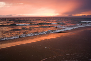 закат на море