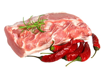 the piece of the pig's meat