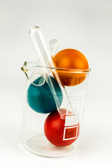 Easter eggs in lab glass