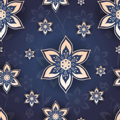 Abstract seamless wallpaper with flowers pattern