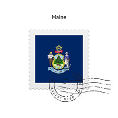 State of Maine flag postage stamp.