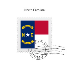 State of North Carolina flag postage stamp.