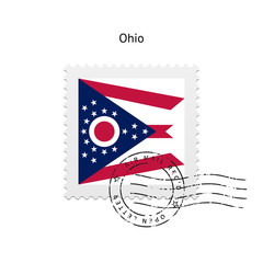 State of Ohio flag postage stamp.