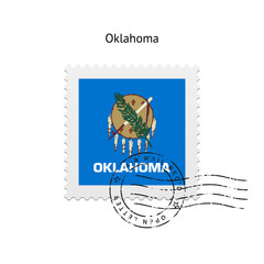 State of Oklahoma flag postage stamp.