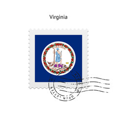 State of Virginia flag postage stamp.