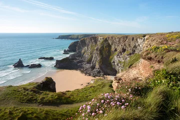Fotobehang Kust Bedruthan Steps Cornwall Uk  © annacurnow