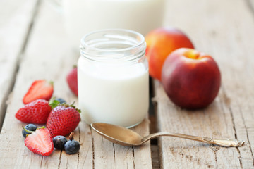 Fruits and milk