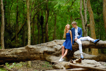 Young couple on a tropical island