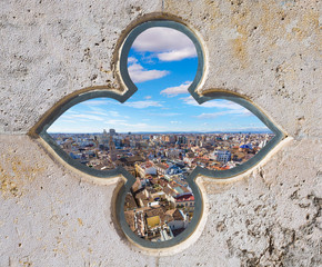 Valencia aerial skyline from el Miguelete tower Spain © lunamarina