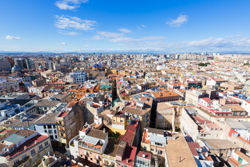 Fototapeta na wymiar Valencia aerial skyline from el Miguelete tower Spain