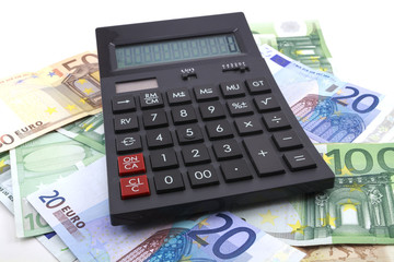 Euro paper on white background