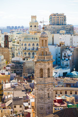 Fototapeta na wymiar Valencia antena panoramę z wieży dzwonnicy Santa Catalina