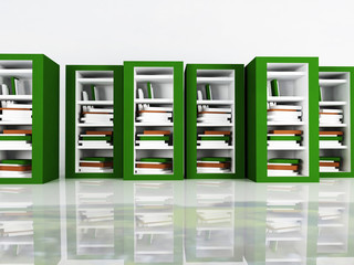 Fototapeta premium many books in the bookcases