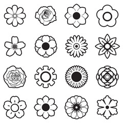 Flowers vector set, EPS10