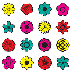 Flowers vector set, EPS10