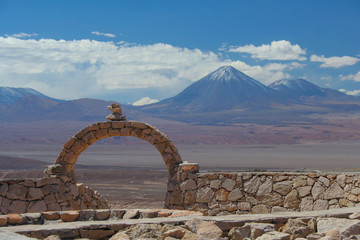 Atacama desert - volcano Licancabur - obrazy, fototapety, plakaty