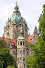 Obraz premium Landscape of the New Town Hall in Hanover, Germany
