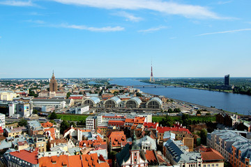 Riga - panoramic view of the  town
