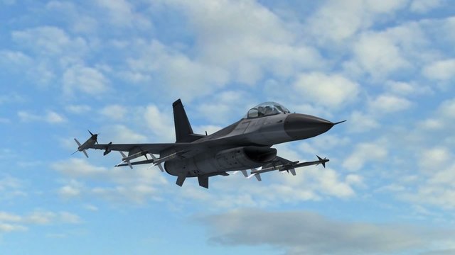 F-16 Fighter Jet  Airplane in fly