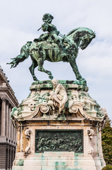 Fototapeta na wymiar Statue Prince Eugene of Savoye Buda Castle