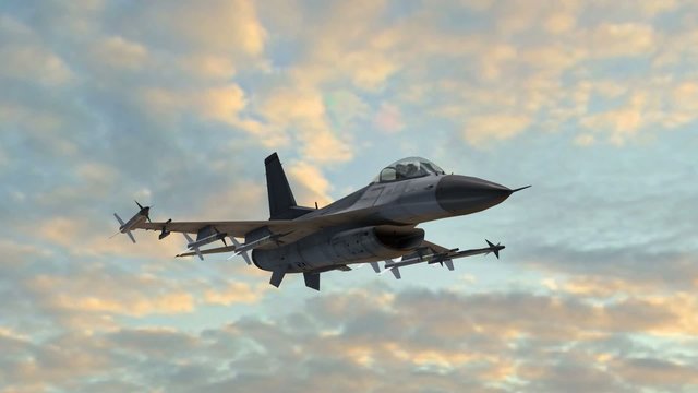 F-16 Fighter Jet  Airplane in fly