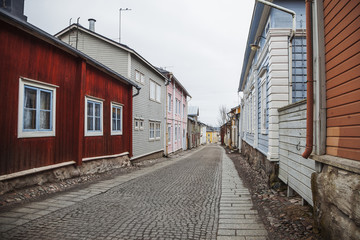 Fototapeta na wymiar Street in Porvoo, Finland