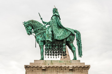 King Saint Stephen statue at Matthias Church, Budapest, Hungary