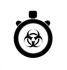 Symbole Danger biologique dans un chronomètre