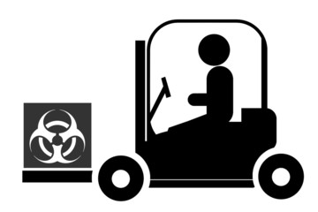 Symbole Danger biologique dans un chariot