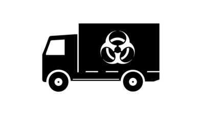 Symbole Danger biologique dans un camion