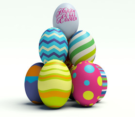 Fototapeta na wymiar Pile of vertical colorful Easter eggs.