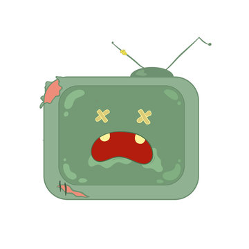 Zombie television vector on white background