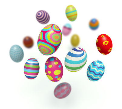 Group of colorful Easter eggs.