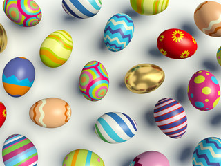 Group of colorful Easter eggs.