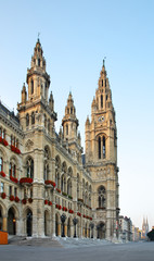 Fototapeta na wymiar Ratusz (Rathaus) w Wiedniu. Austria